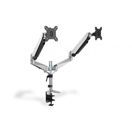 Digitus DA-90353 Universal Dual Desktop Monitor Mount With Gas Spring And Clamp Mount Silver