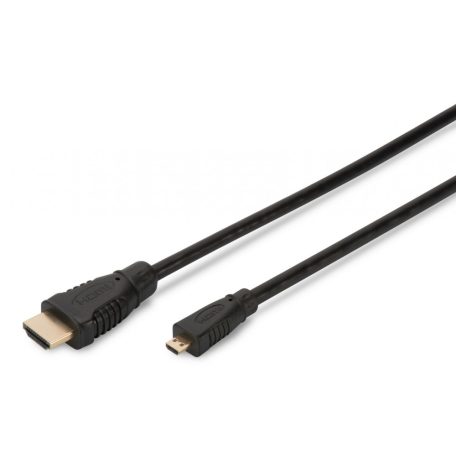 Assmann HDMI High Speed connection cable, type D - A 1m Black