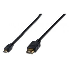   Assmann HDMI High Speed connection cable, type D - A 1m Black