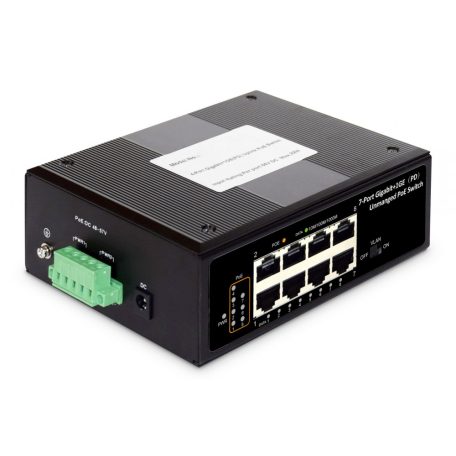 Digitus Industrial 7-port Gigabit PoE+Switch+1 PD-port