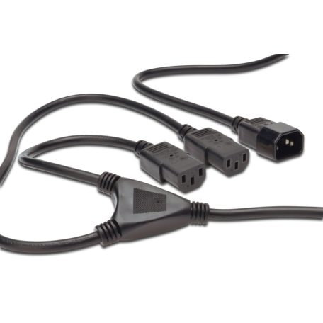 Assmann Power Cord splitter cable, C14 - 2x C13 1,7m Black