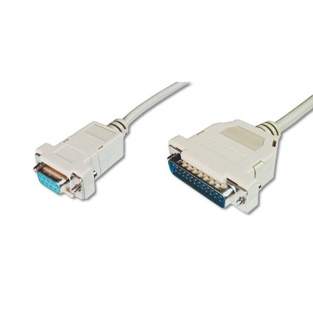 Assmann Printer connection cable, D-Sub25 - D-Sub9 3m Beige