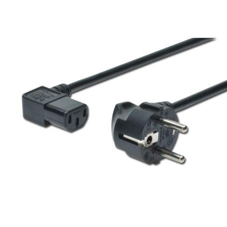 Assmann Power Cord, CEE 7/7 (Typ-F) - C13, 90° angled 1,8m Black