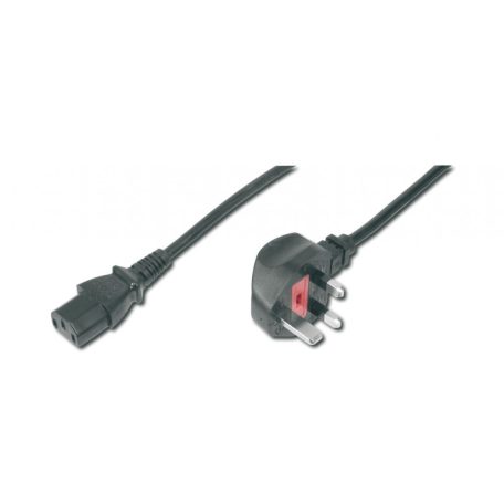 Assmann Power Cord, UK plug, 90° angled - C13 1,8m Black