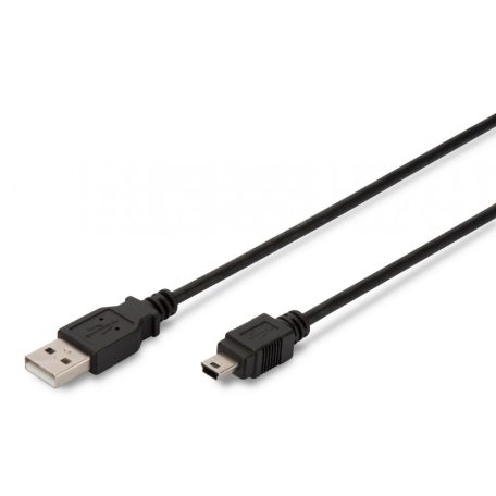 Assmann USB 2.0 connection cable, type  A - mini B (5pin) 1m Black