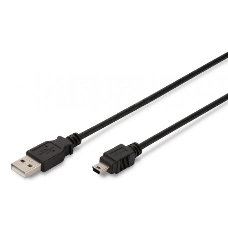 Assmann USB 2.0 connection cable, type  A - mini B (5pin) 1,8m Black