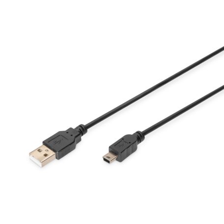 Assmann USB 2.0 connection cable, type  A - mini B (5pin) 1,8m Black