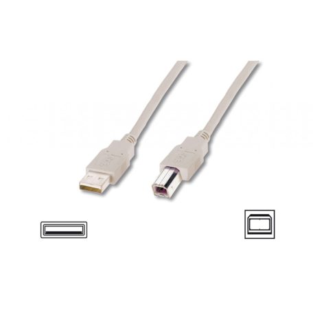 Assmann USB 2.0 connection cable, type A - B 5m Beige