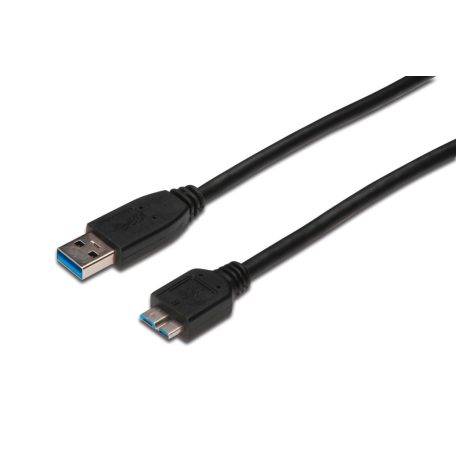 Assmann USB 3.2 connection  cable, type A - micro B 1m Black