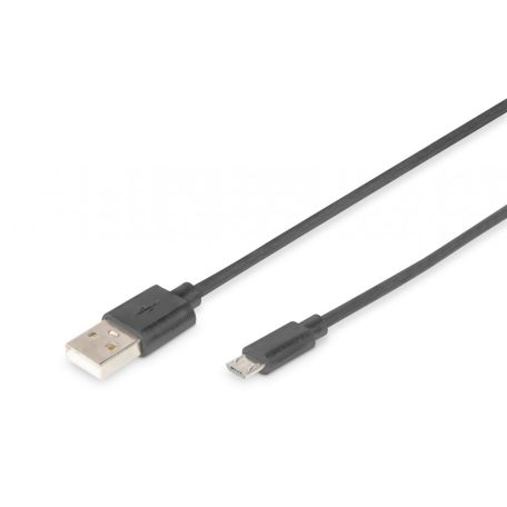 Assmann USB connection cable, type  A - microUSB 1,8m Black