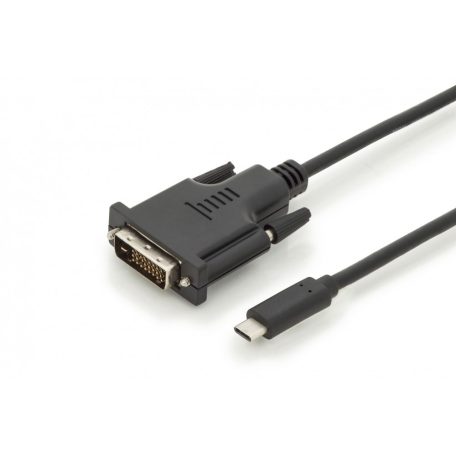 Assmann USB Type-C adapter cable, Type-C to DVI-D (Dual Link) (24+1) 2m Black