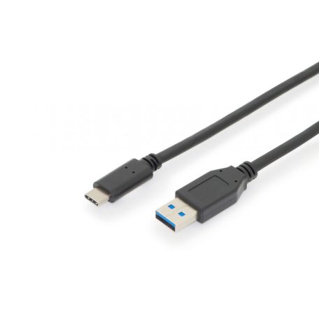 Assmann USB Type-C connection cable, type C to A 1m Black