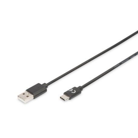 Assmann USB Type-C connection cable, type C to A 1,8m Black