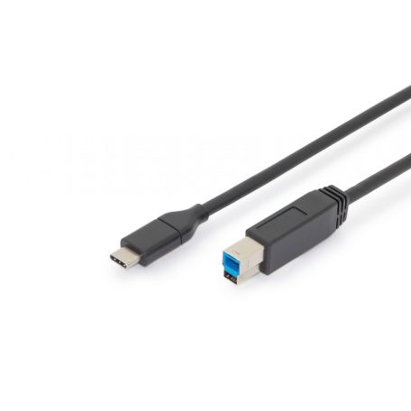 Assmann USB Type-C connection cable, type C to B 1,8m Black