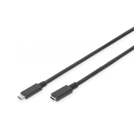 Assmann USB Type-C extension cable, type C 0,7m Black