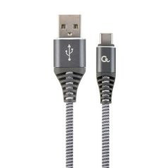   Gembird CC-USB2B-AMCM-1M-WB2 Premium cotton braided Type-C USB charging and data cable 1m Space grey/White