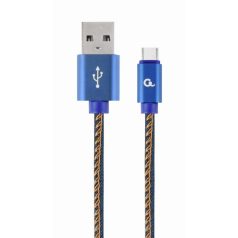   Gembird CC-USB2J-AMCM-1M-BL Premium jeans (denim) Type-C USB cable with metal connectors 1m Blue