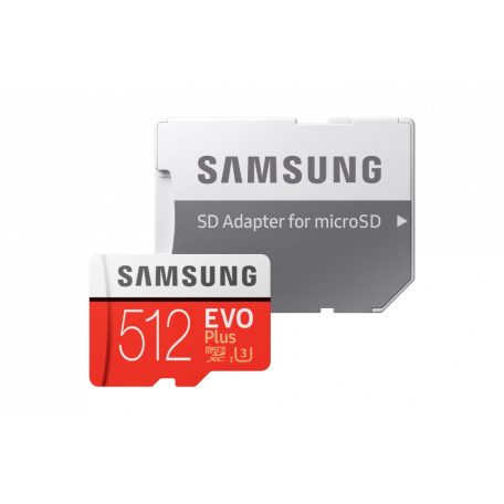 Samsung 512GB microSDXC kártya EVO Plus (2020) Class 10 + adapterrel