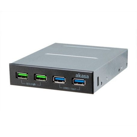 Akasa AK-ICR-34 4xPort USB Charger Panel with dual Quick Charge 3.0 and dual USB 3.1 Gen 1 Ports