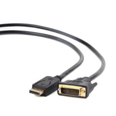   Gembird CC-DPM-DVIM-6 DisplayPort to DVI-D (Dual Link) (24+1) adapter cable 1,8m Black