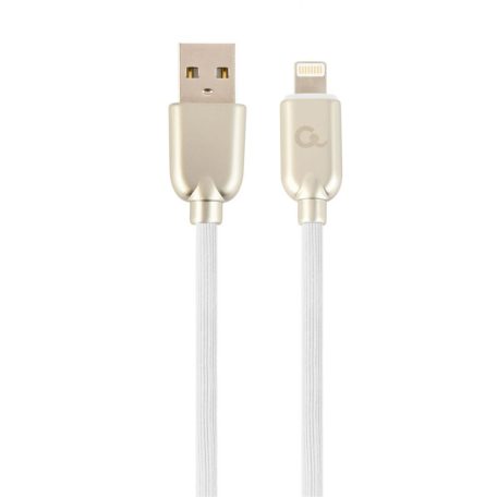 Gembird CC-USB2R-AMLM-1M-W Lightning Premium rubber 8-pin charging and data cable 1m White