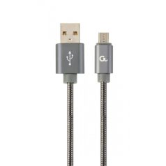   Gembird CC-USB2S-AMmBM-1M-BG microUSB Premium spiral metal charging and data cable 1m Metallic Grey