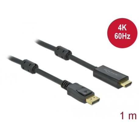 DeLock Active DisplayPort 1.2 to HDMI Cable 4K 60 Hz 1 m