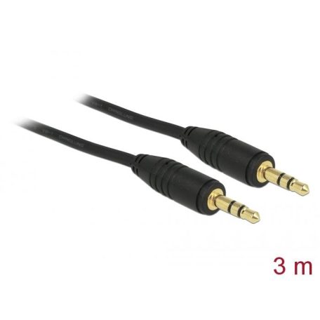 DeLock Stereo Jack Cable 3.5 mm 3 pin male > male 3m Black