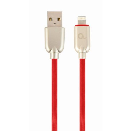 Gembird CC-USB2R-AMLM-1M-R Premium rubber 8-pin charging and data cable 1 m red