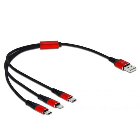 DeLock USB Charging Cable 3 in 1 for Lightning / microUSB / USB Type-C 30cm