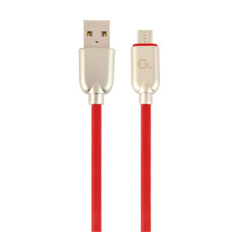 Gembird CC-USB2R-AMmBM-2M-R microUSB Premium rubber charging and data cable 2m Red