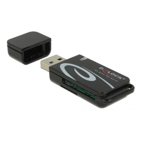 DeLock Mini USB 2.0 with SD and Micro SD Slot Card Reader Black