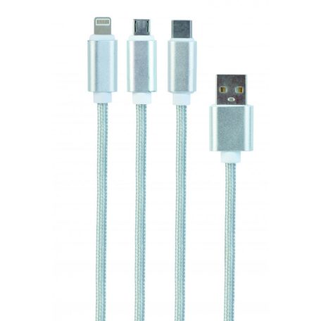 Gembird CC-USB2-AM31-1M-S USB 3-in-1 Charging cable 1m Silver