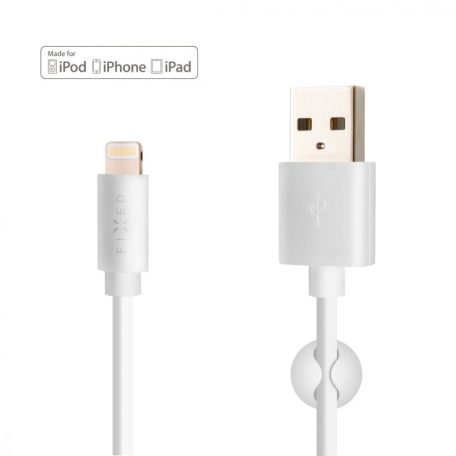 FIXED adat és töltő kábel USB/Lightning csatlakozóval, 2 méter, MFI certified, 20W, Fehér