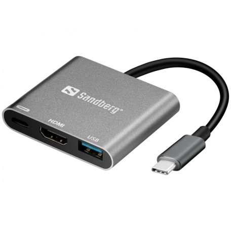 Sandberg USB-C Mini Dock HDMI+USB Gray