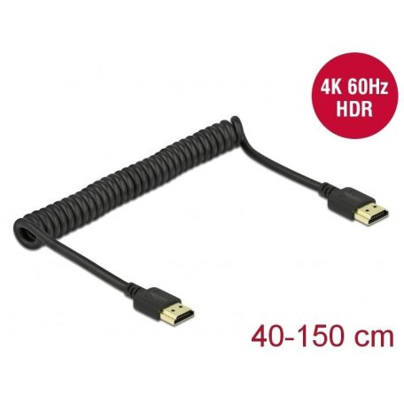 DeLock  HDMI Coiled Cable 4K 60 Hz Black