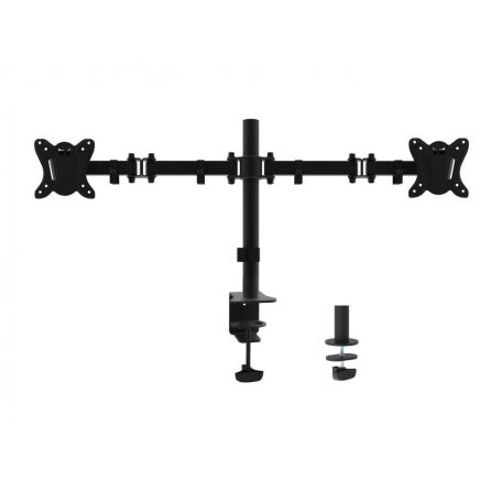 EQuip 13"-27" Articulating Dual Monitor Desk Mount Bracket Black