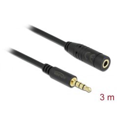   DeLock Stereo Jack Extension Cable 3.5mm 4 pin male to female 3m Black