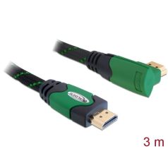   DeLock High Speed HDMI with Ethernet – HDMI A male > HDMI A male angled 4K 3m Cable Black