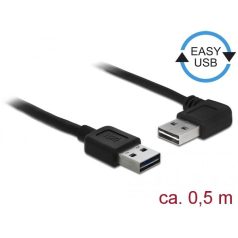   DeLock EASY-USB 2.0 Type-A male > EASY-USB 2.0 Type-A male angled left/right 0,5m Cable Black