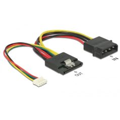   DeLock Power SATA 15 pin receptacle > Molex 4 pin male + 4 pin power female Cable