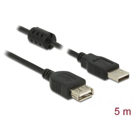 DeLock Extension cable USB 2.0 Type-A male > USB 2.0 Type-A female 5m Black