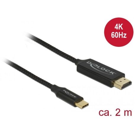 DeLock USB cable Type-C to HDMI (DP Alt Mode) 4K 60Hz 2m coaxial