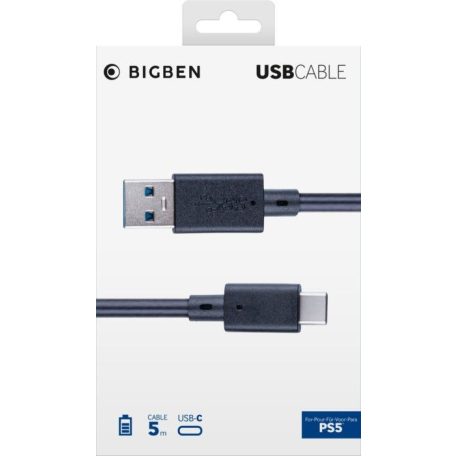 Bigben Interactive PS5 USB-C Charging and Data Cable 5m Black