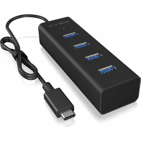 Raidsonic IcyBox 4-port Hub with USB Type-C Interface Black