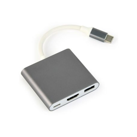 Gembird A-CM-HDMIF-02-SG USB Type-C 3-in-1 Multi-Port Adapter Space Grey