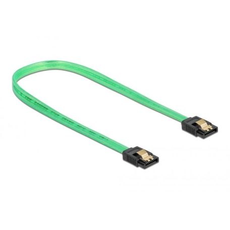 DeLock SATA 6 Gb/s Cable UV Glow Effect 70 cm Green