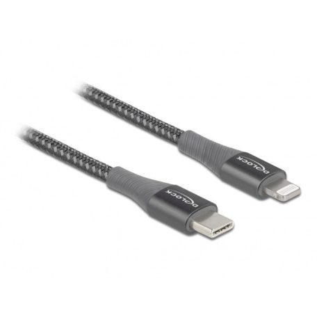 DeLock Data and Charging Cable USB Type-C to Lightning for iPhone iPad and iPod MFi 1m Grey