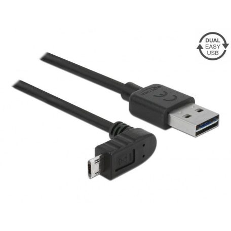 DeLock Cable EASY-USB 2.0 Type-A male > EASY-USB 2.0 Type Micro-B male angled up / down 2m Black