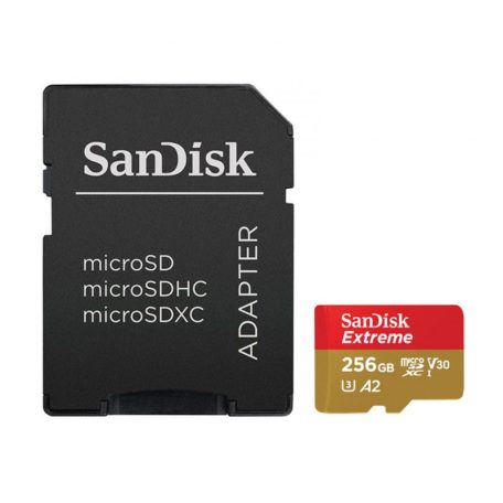 Sandisk 256GB microSDXC Class 10 U3 V30 A2 Extreme + adapterrel